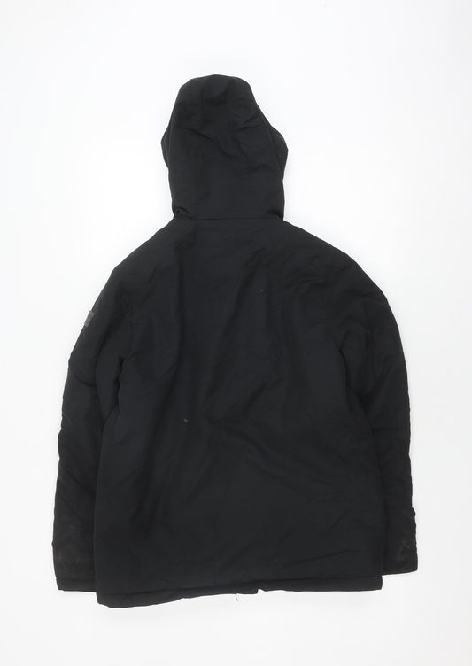Jack & Jones Men's Black Puffer Jacket 164 - Hooded, Insulated
