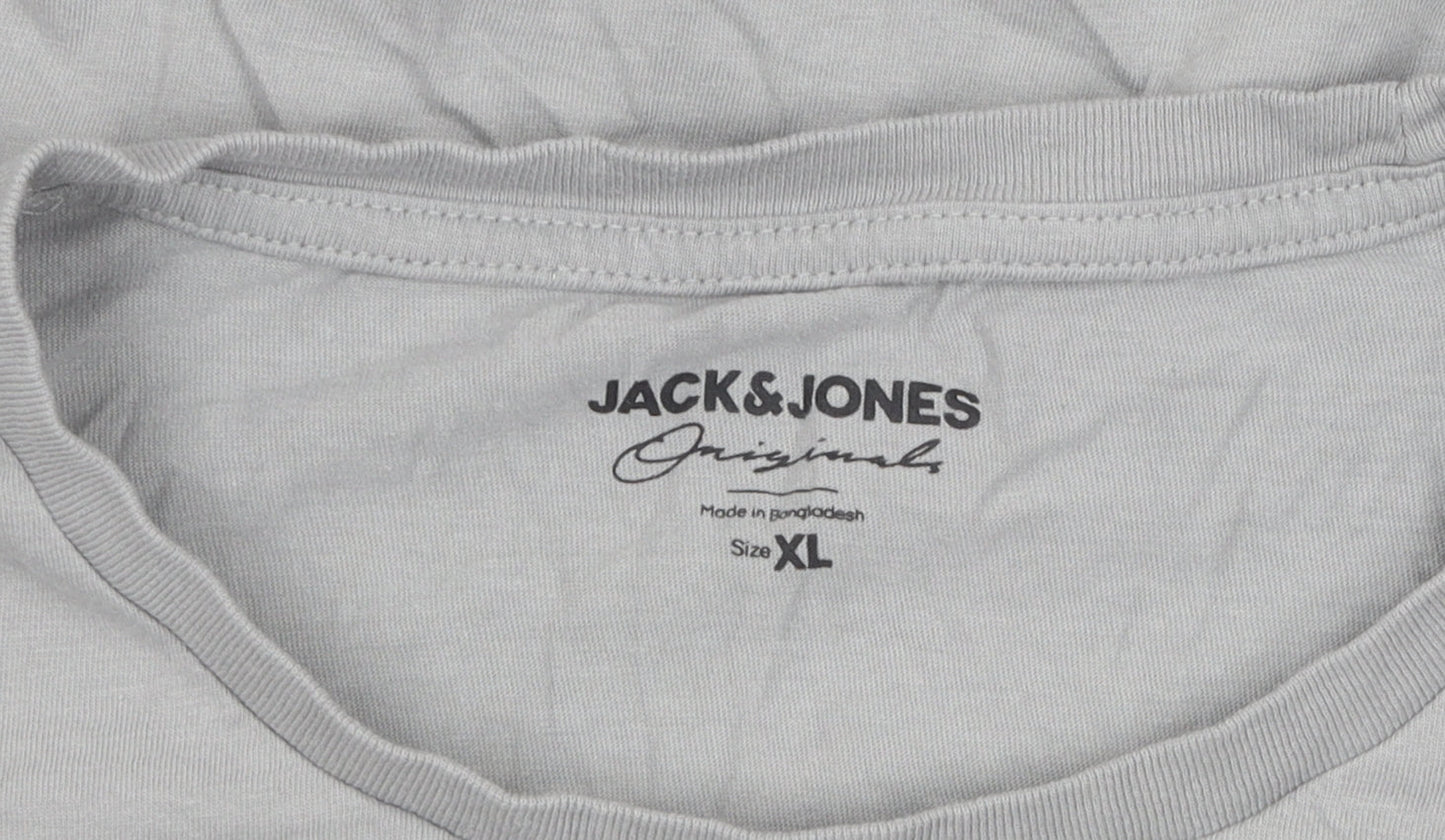 Jack & Jones Men's Grey XL Crew Neck T-Shirt