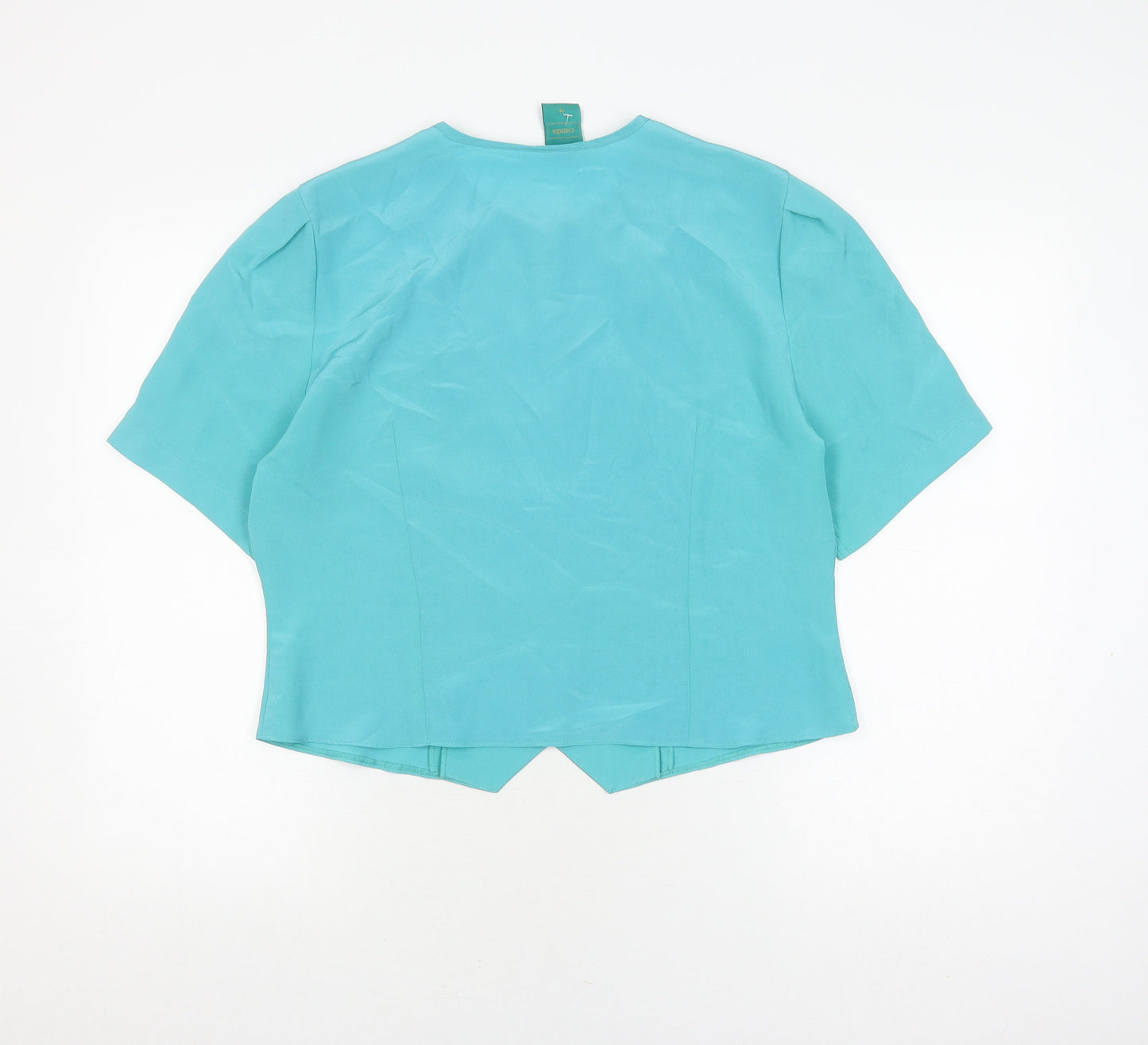 Canda Women's Blue Short Sleeve Blouse, Size 16