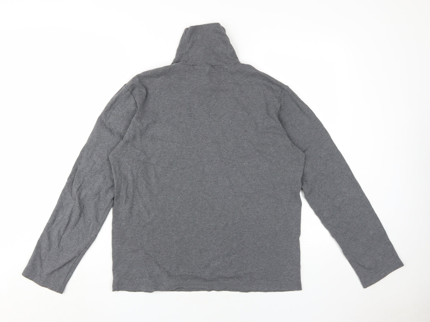 Uniqlo Grey Long Sleeve High Neck Jersey T-Shirt M