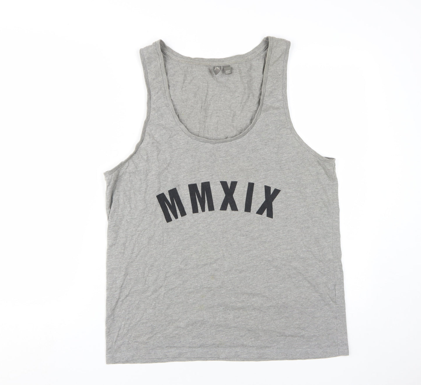ASOS Grey Men's Sleeveless Logo T-Shirt, Size L