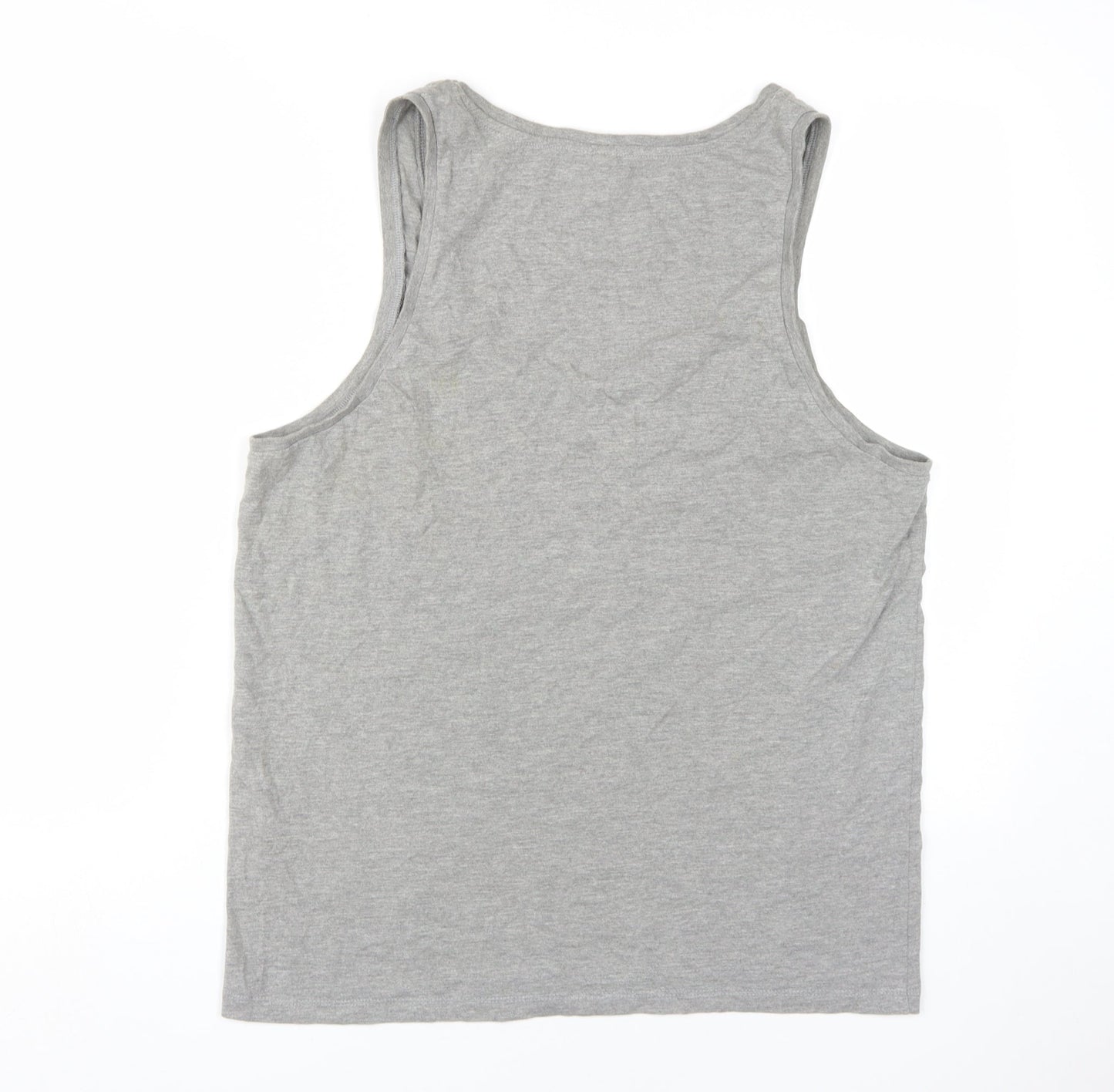 ASOS Grey Men's Sleeveless Logo T-Shirt, Size L