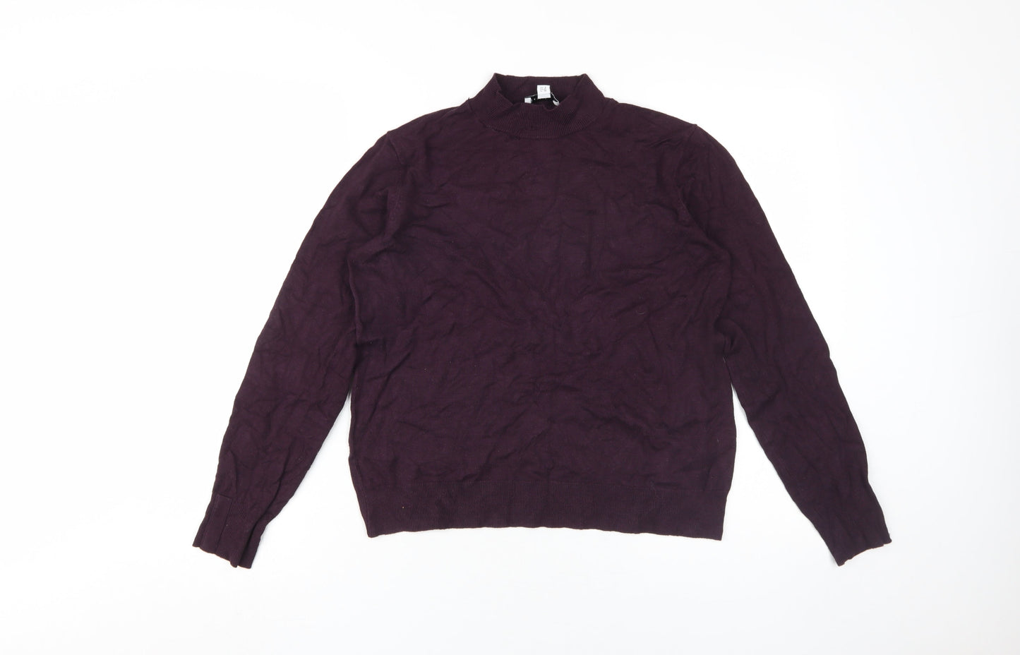 Warehouse Women's Purple Mock Neck Jumper, Size 12