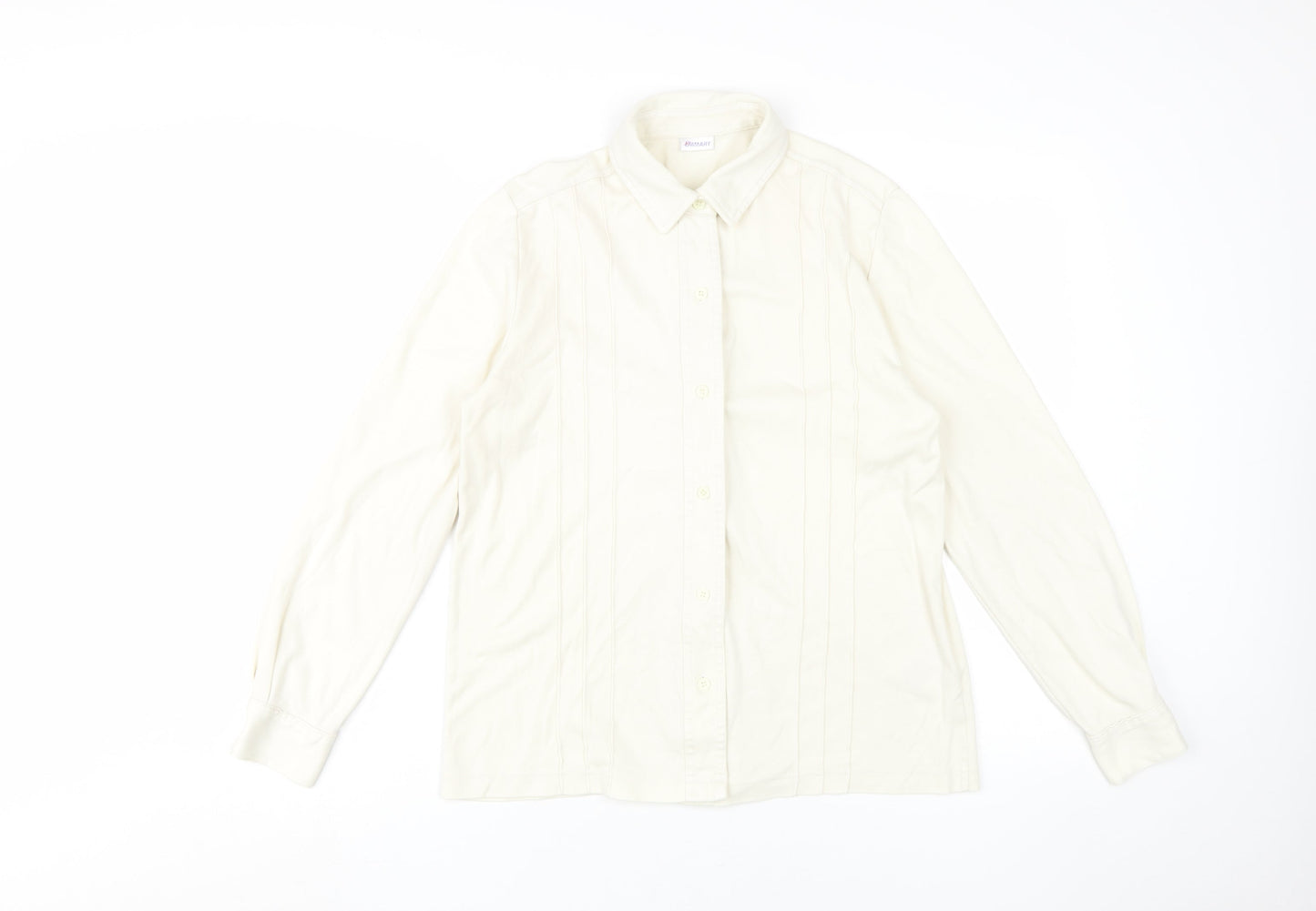 Damart Women's Ivory Button-Up Size 10 Classic Shirt