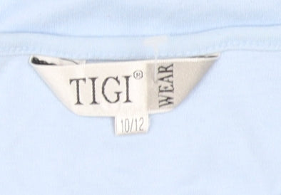 TIGI Women's Blue Basic T-Shirt, Size M, Casual Wear