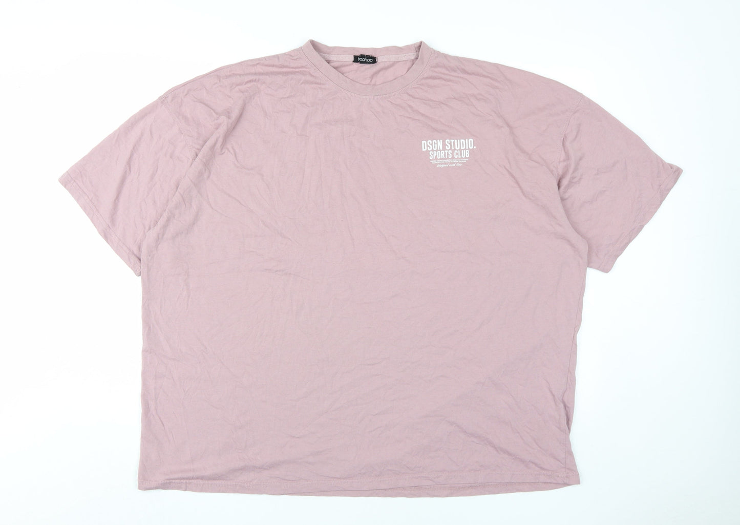 Boohoo Unisex Pink Basic T-Shirt, Size L, Casual Sports Style