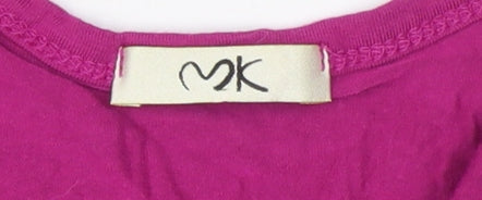 MK Women's Purple Button-Up V-Neck Top Size 16