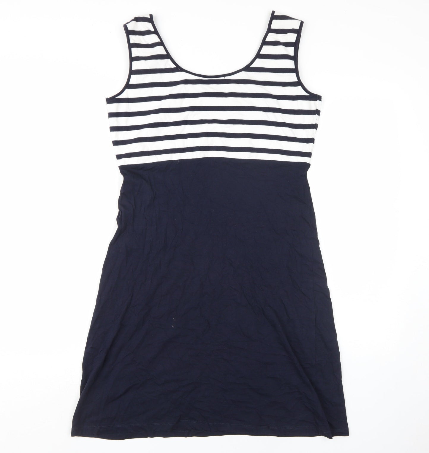 Kaleidoscope Women's Navy Striped Tank Dress Size 14