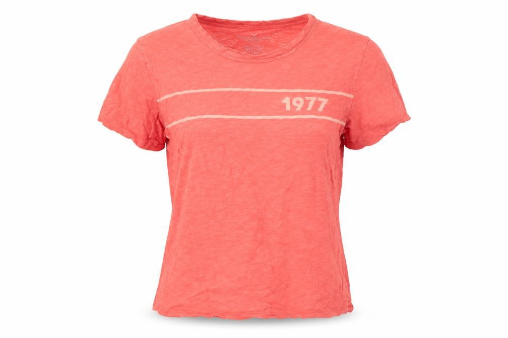 Unisex Adultss UK Size S American Eagle Red Cotton Blend T-Shirt