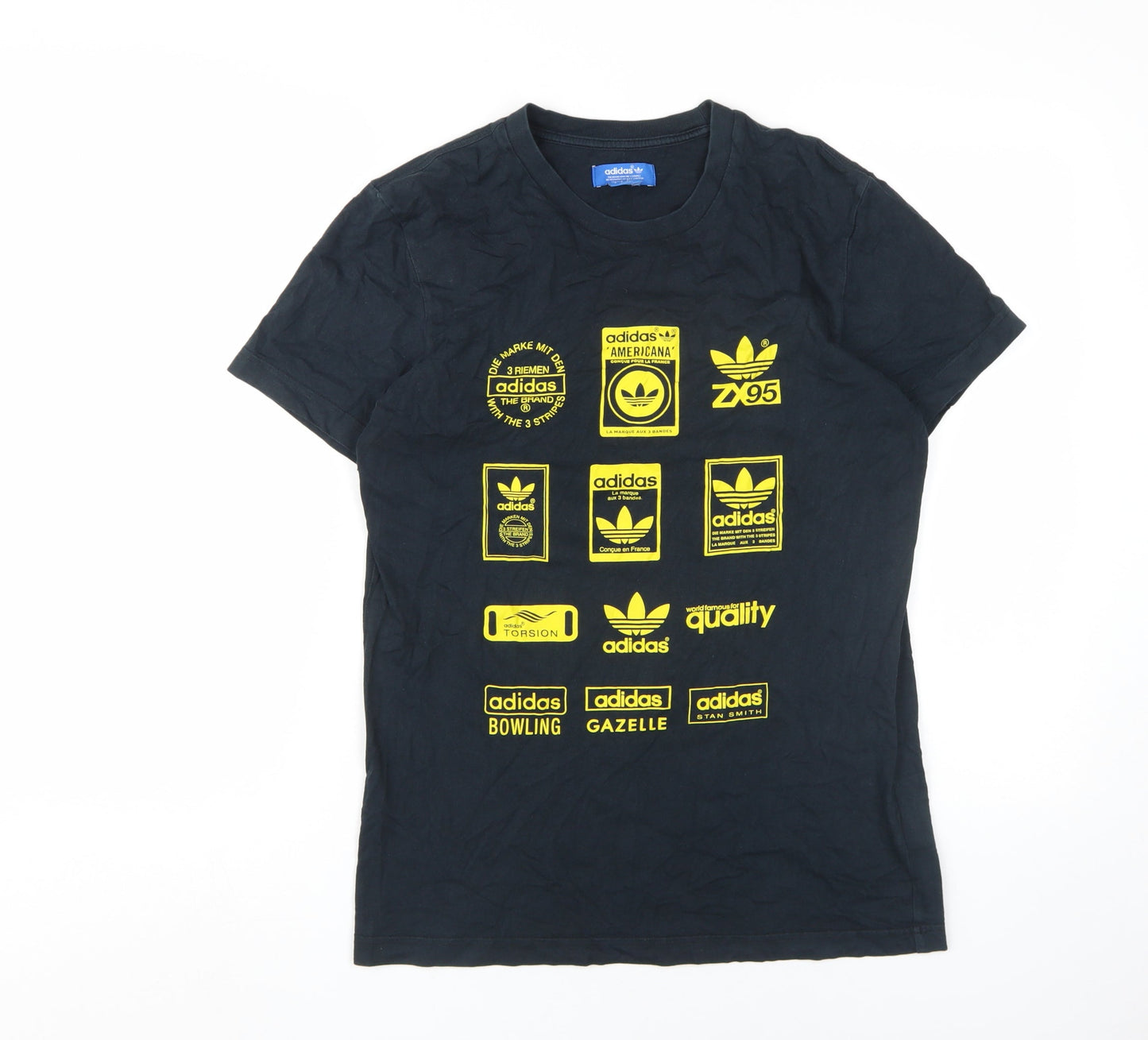 Adidas Men's Black Graphic Print T-Shirt, Size S, Cotton