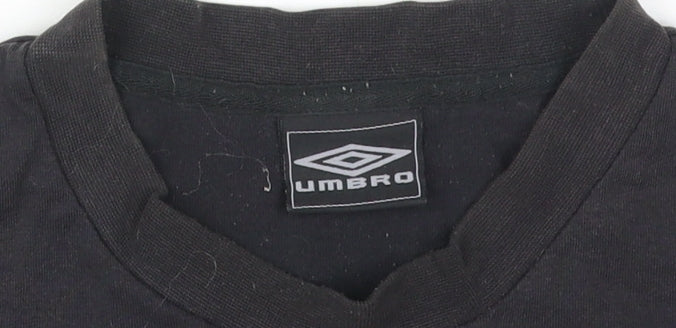 Umbro Men's M Black Cotton Short Sleeve Logo T-Shirt