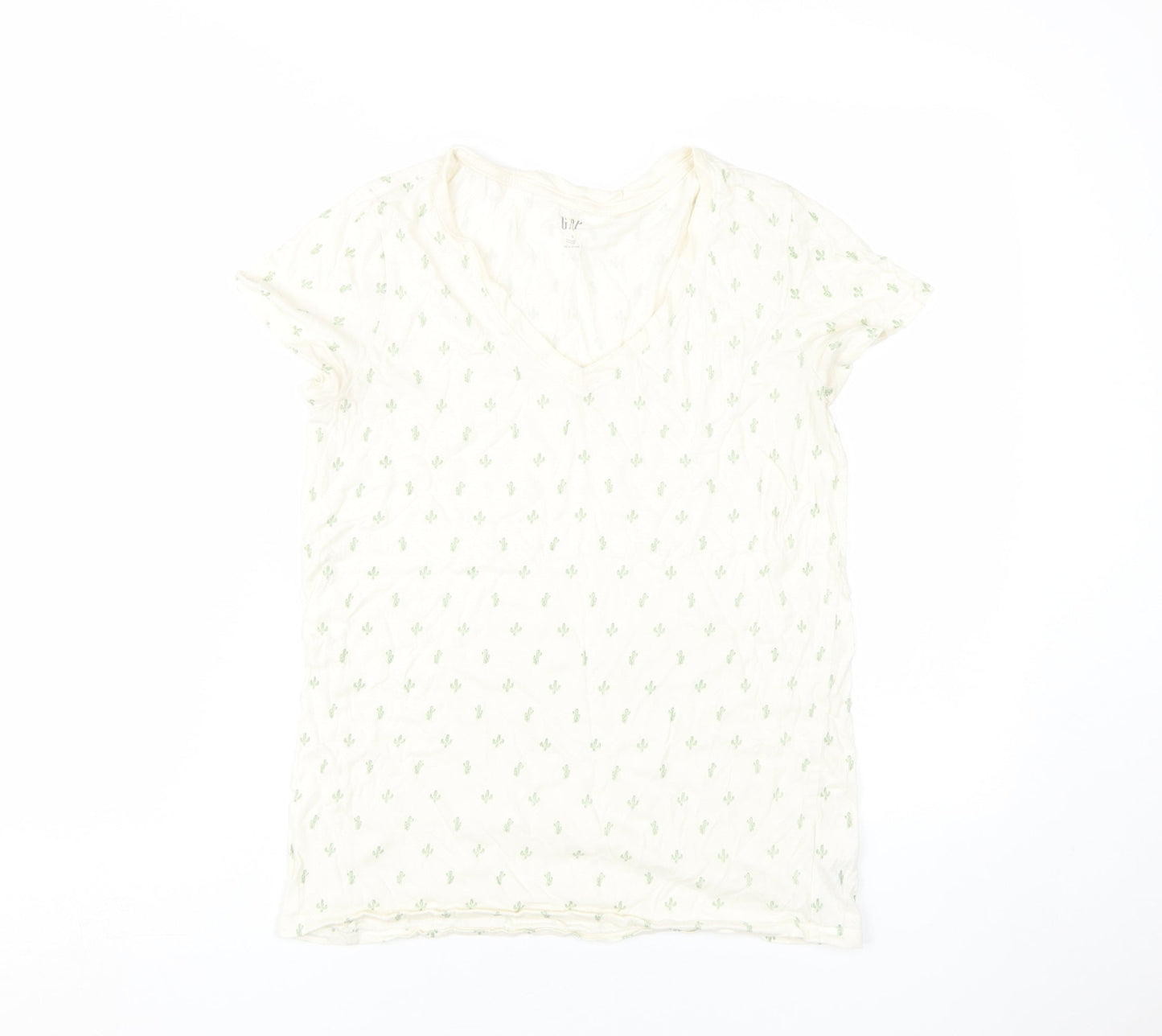 Gap Women's Ivory V-Neck T-Shirt - Size S