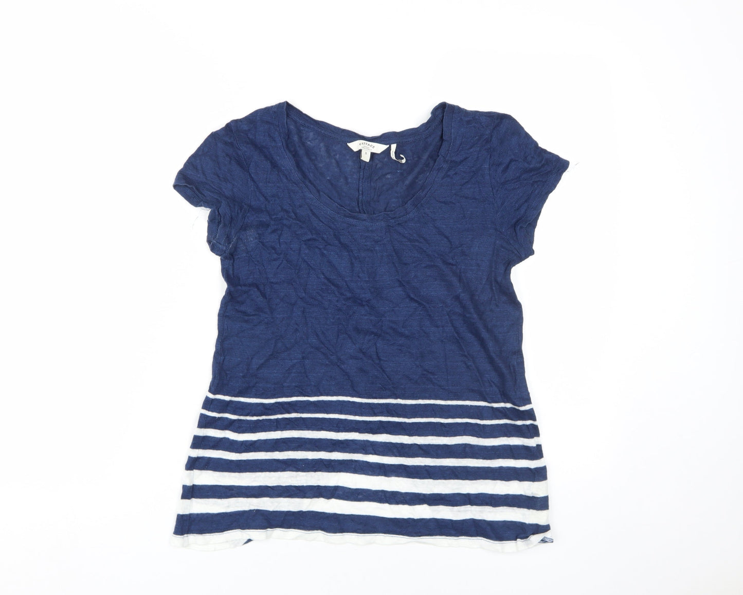 FatFace Women's Blue Striped T-Shirt, Size 8, Casual Summer Top