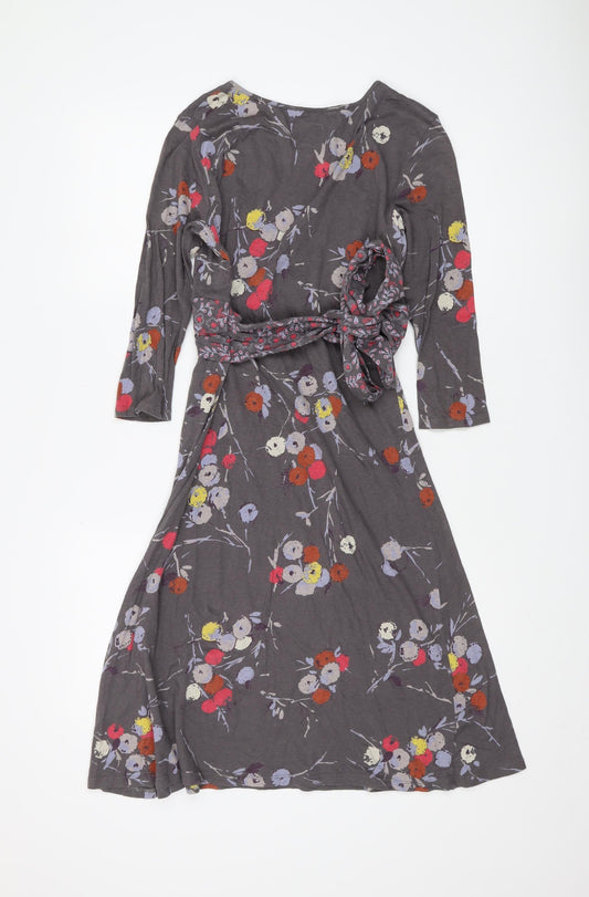 White Stuff Women's Multicoloured Floral Wrap Dress