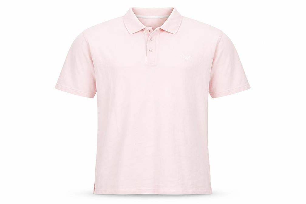 Front view of Cotton Trade Men's Pink Polo Shirt, size L, Casual Wear
