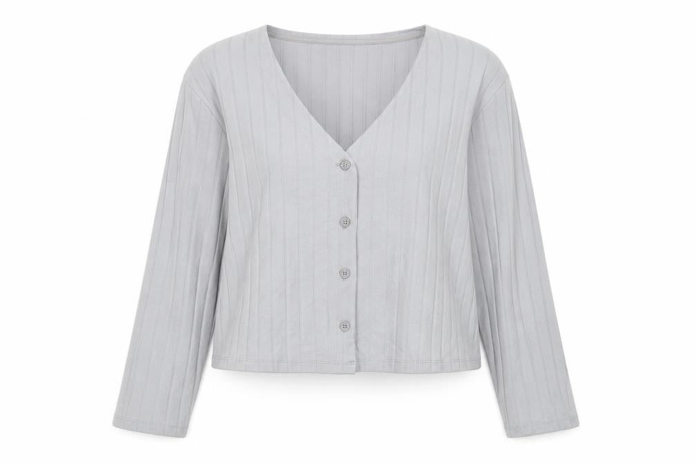 Marks and Spencer Women's Grey Long Sleeve Pyjama Top