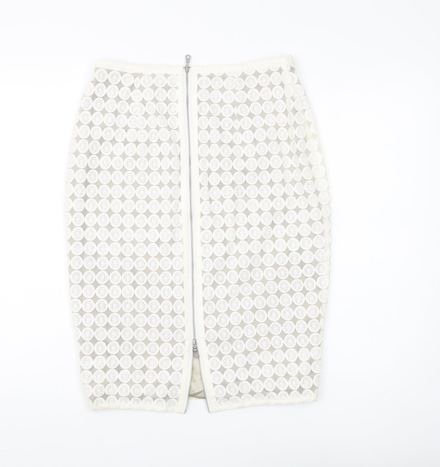 Mint Velvet Women's White Pencil Skirt Size 12 Elegant