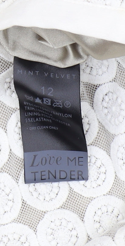 Mint Velvet Women's White Pencil Skirt Size 12 Elegant