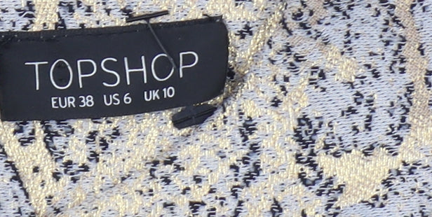 Topshop Women's Beige Animal Print Shift Dress, Size 10