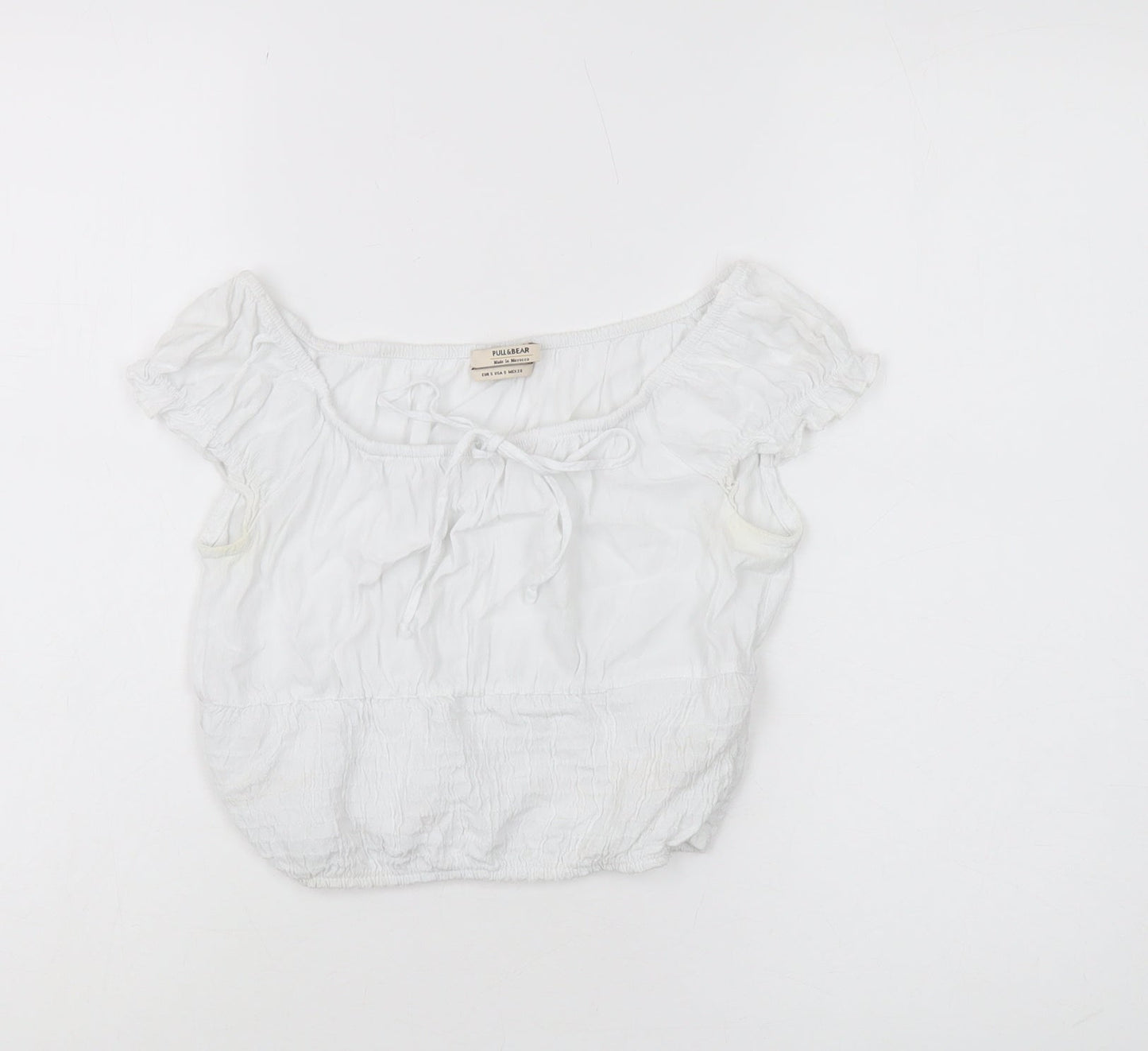 Pull&Bear Women's White Peasant Blouse Size S