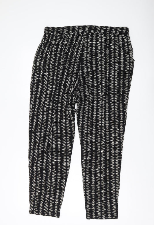 Marks and Spencer Women's Black Geometric Trousers