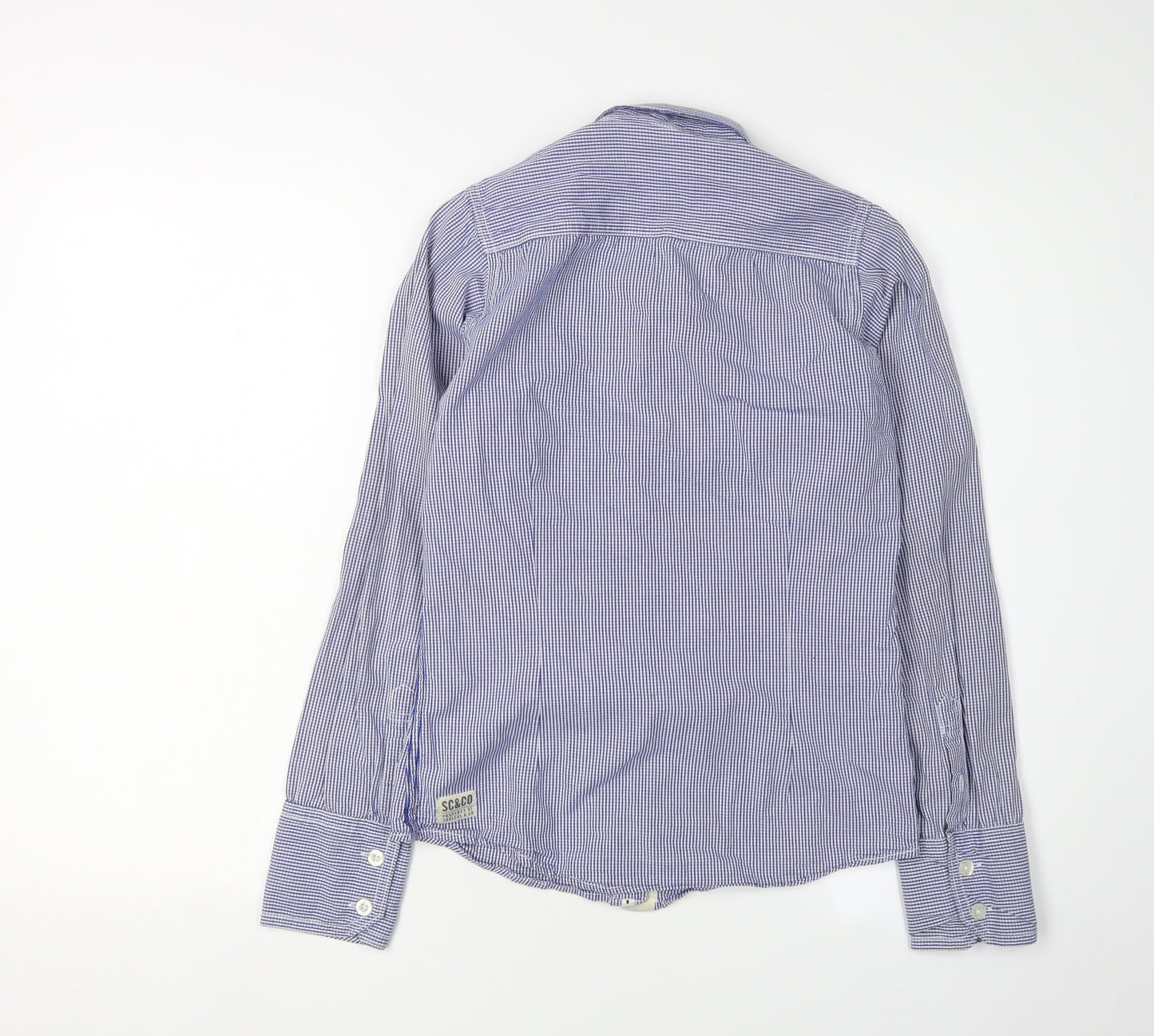 SoulCal & Co Women's Blue Size 8 Check Button-Up Shirt
