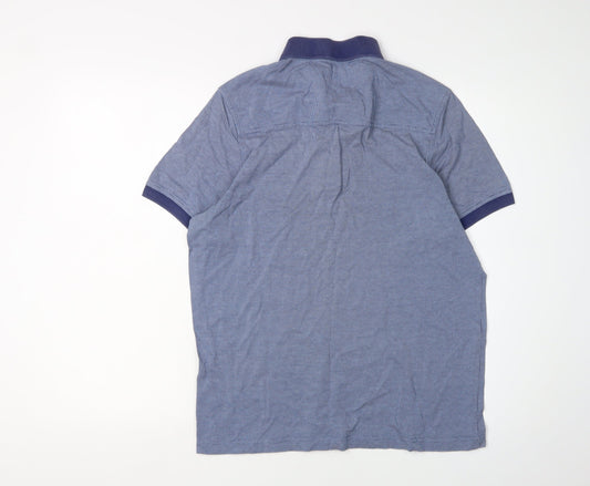 Jeff Banks Men's Blue Polo Shirt, Medium, Cotton