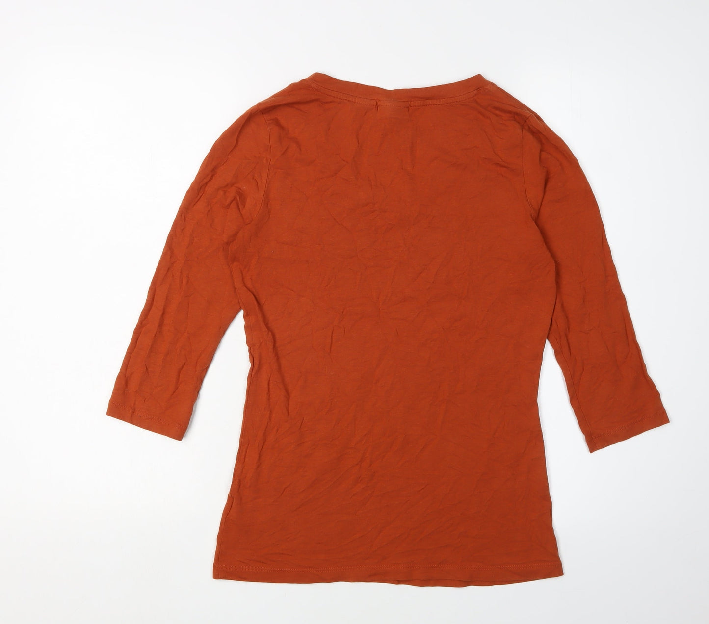 Tahari Women's Orange V-Neck 3/4 Sleeve Top
