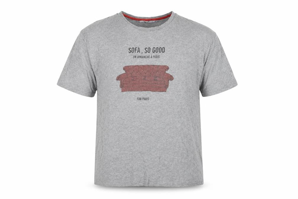 FDB-Paris Men's Grey XL Graphic T-Shirt
