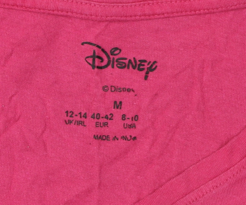 Disney Women Pink Mickey Mouse T-Shirt M Casual