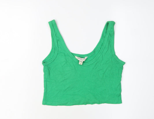 Brave Soul Women's Green Cropped Tank Top