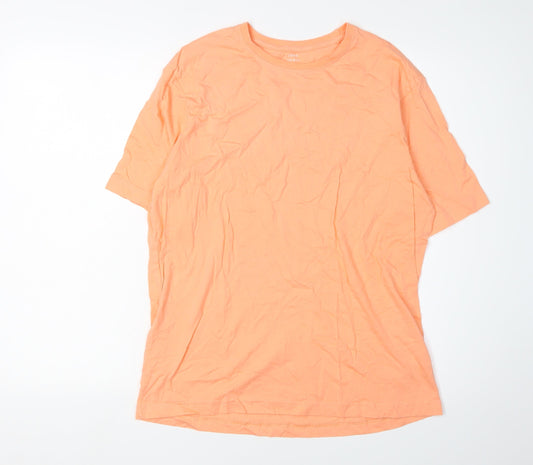 John Lewis Men's Orange Cotton Crew Neck T-Shirt