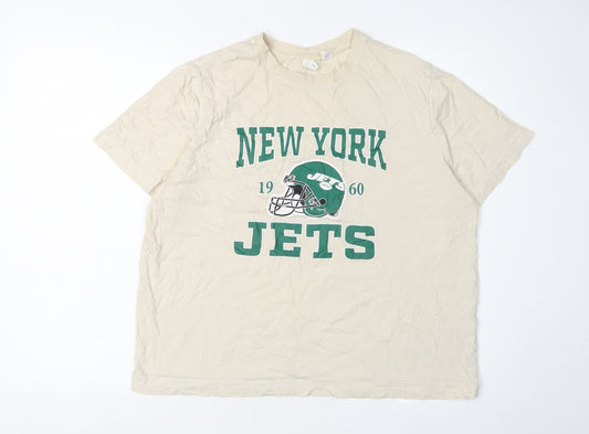 NFL Unisex Beige Crew Neck Short Sleeve T-Shirt