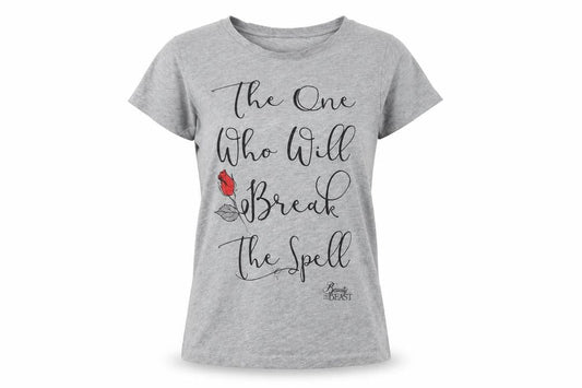 Disney Womens Grey Beauty and the Beast T-Shirt, Size 12
