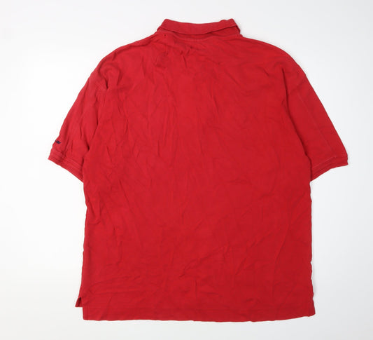 Donnay Men's Red Large Short Sleeve Polo Shirt