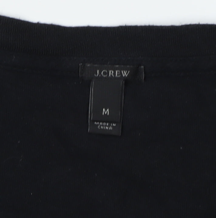 J.Crew Women's Black Floral Embroidered Blouse M