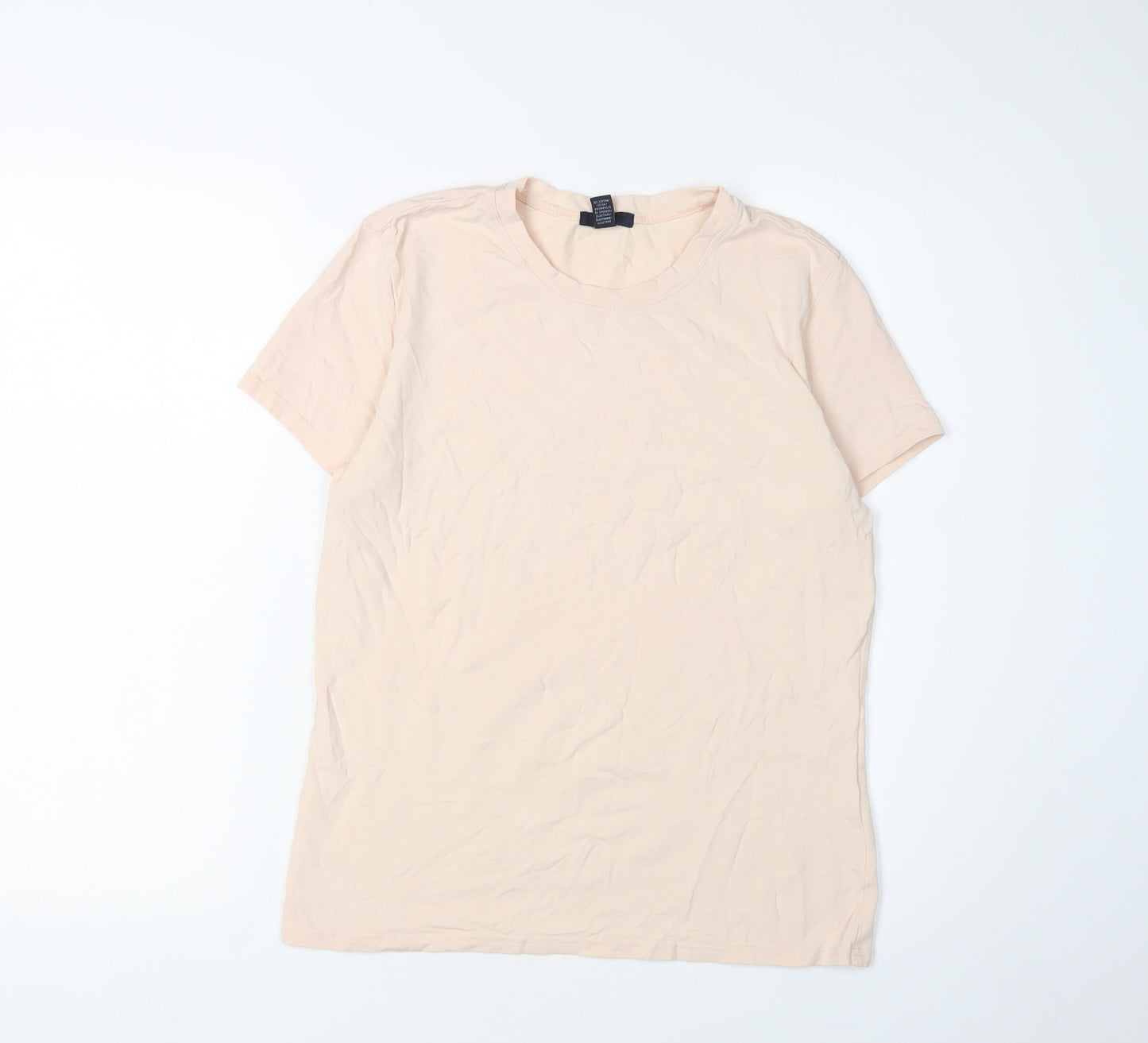 GAP Women's Beige Basic T-Shirt - Large, Short Sleeve