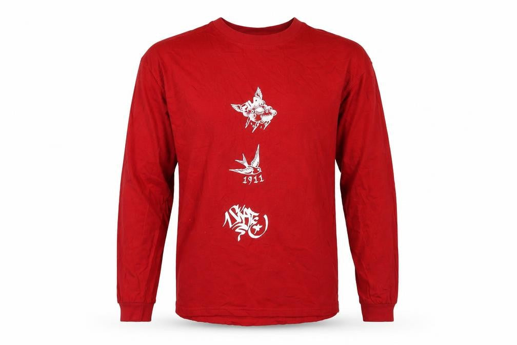 Fila Men's Red Skate Graphic Long Sleeve T-Shirt S