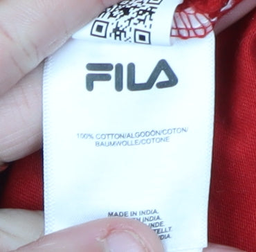 FILA Men's Red Skate Graphic Long Sleeve T-Shirt S