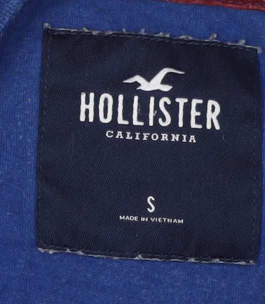 Hollister Men's Blue Logo T-Shirt, Size S, Crew Neck