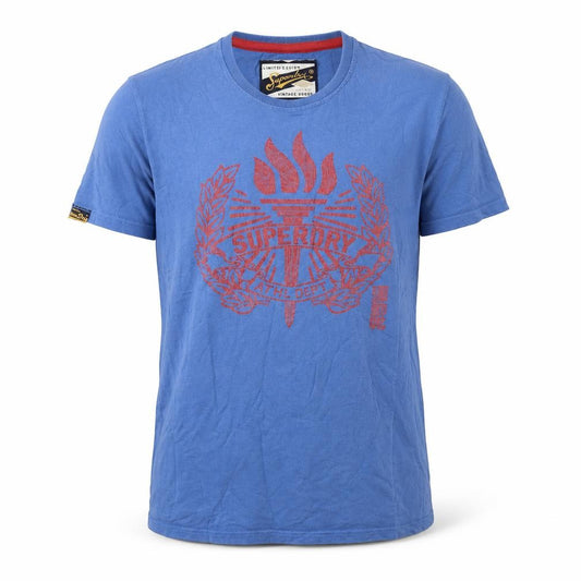 Mens UK Size L Superdry Blue  Cotton T-Shirt
