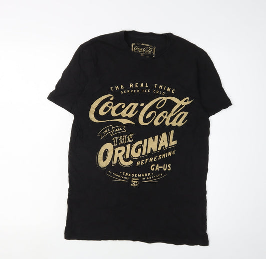 Coca-Cola Men's Black Graphic Print T-Shirt, Size S