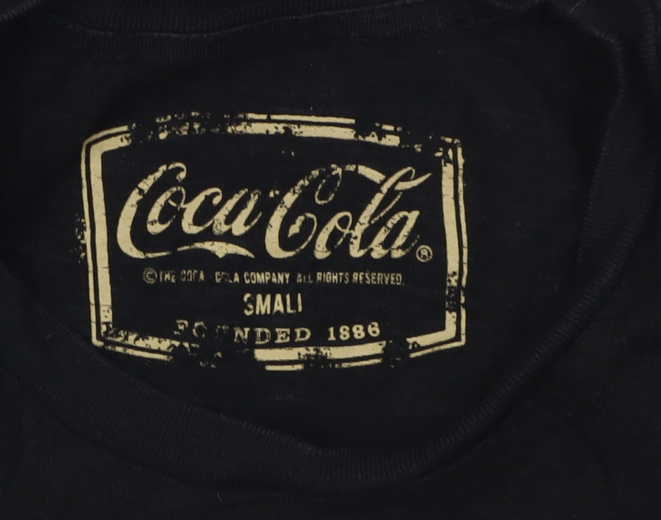 Coca-Cola Men's Black Graphic Print T-Shirt, Size S