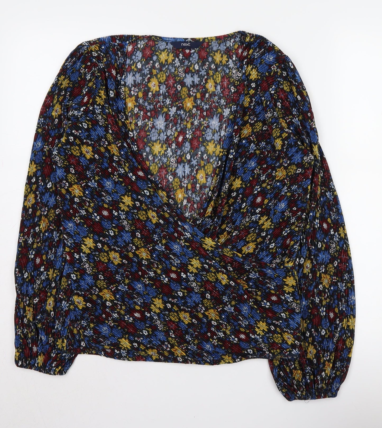 Next Women's Multicoloured Floral Wrap Blouse Size 12
