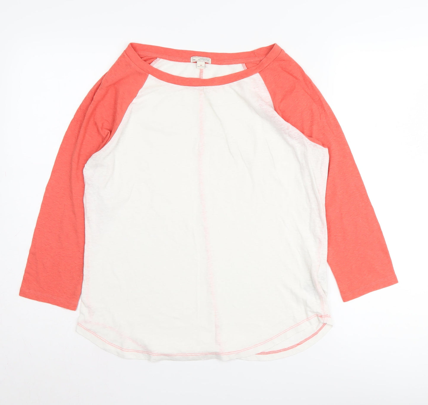 Gap Women's White Red Ringer Crew Neck T-Shirt S