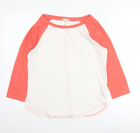 Gap Women's White Red Ringer Crew Neck T-Shirt S