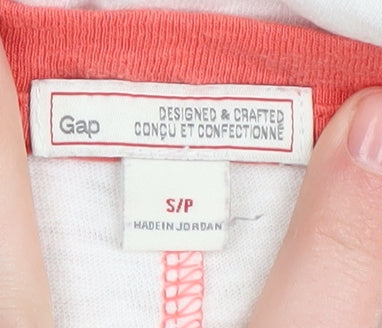 Gap Women's White Red Ringer Crew Neck T-Shirt S