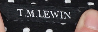 T.M. Lewin Women's Black Polka Dot Shirt Dress Size 8
