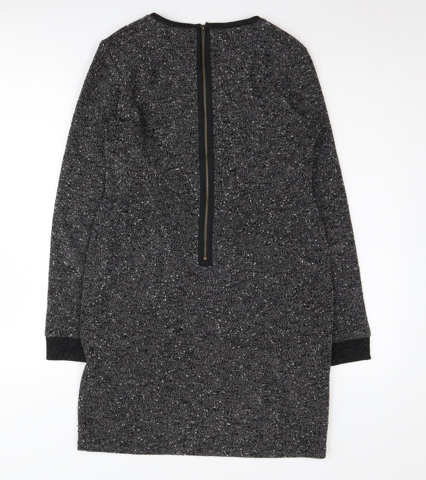 Topshop Women Black Dress UK 12 Long Sleeve Elegant