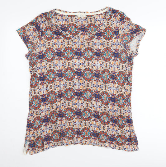 Fat Face Women's Multicoloured Geometric T-Shirt UK 14
